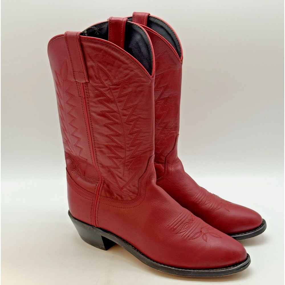 Sheplers Old West Corona Cowgirl Boots SCL7016 Women's 6.5B Red Leather Western